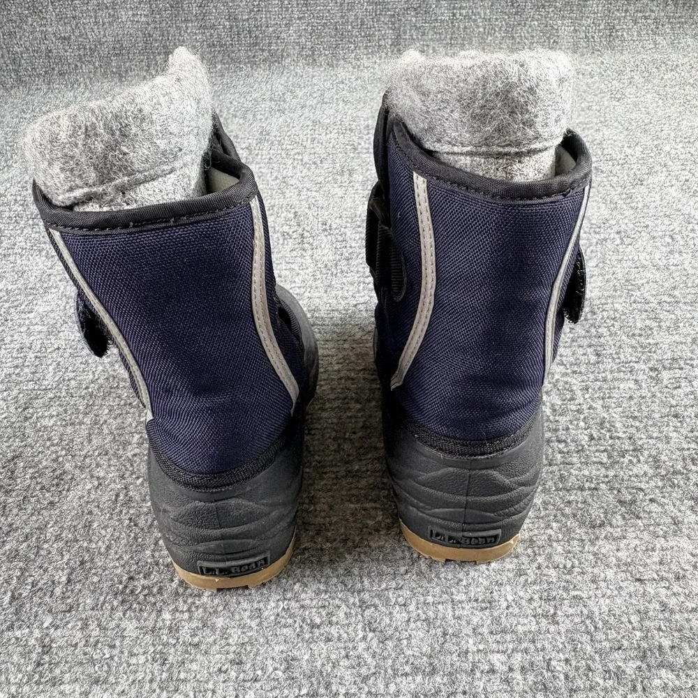 L.L.Bean Toddler Snow Boots Kids 7 Navy Blue Winter Insulated Outdoor Preppy